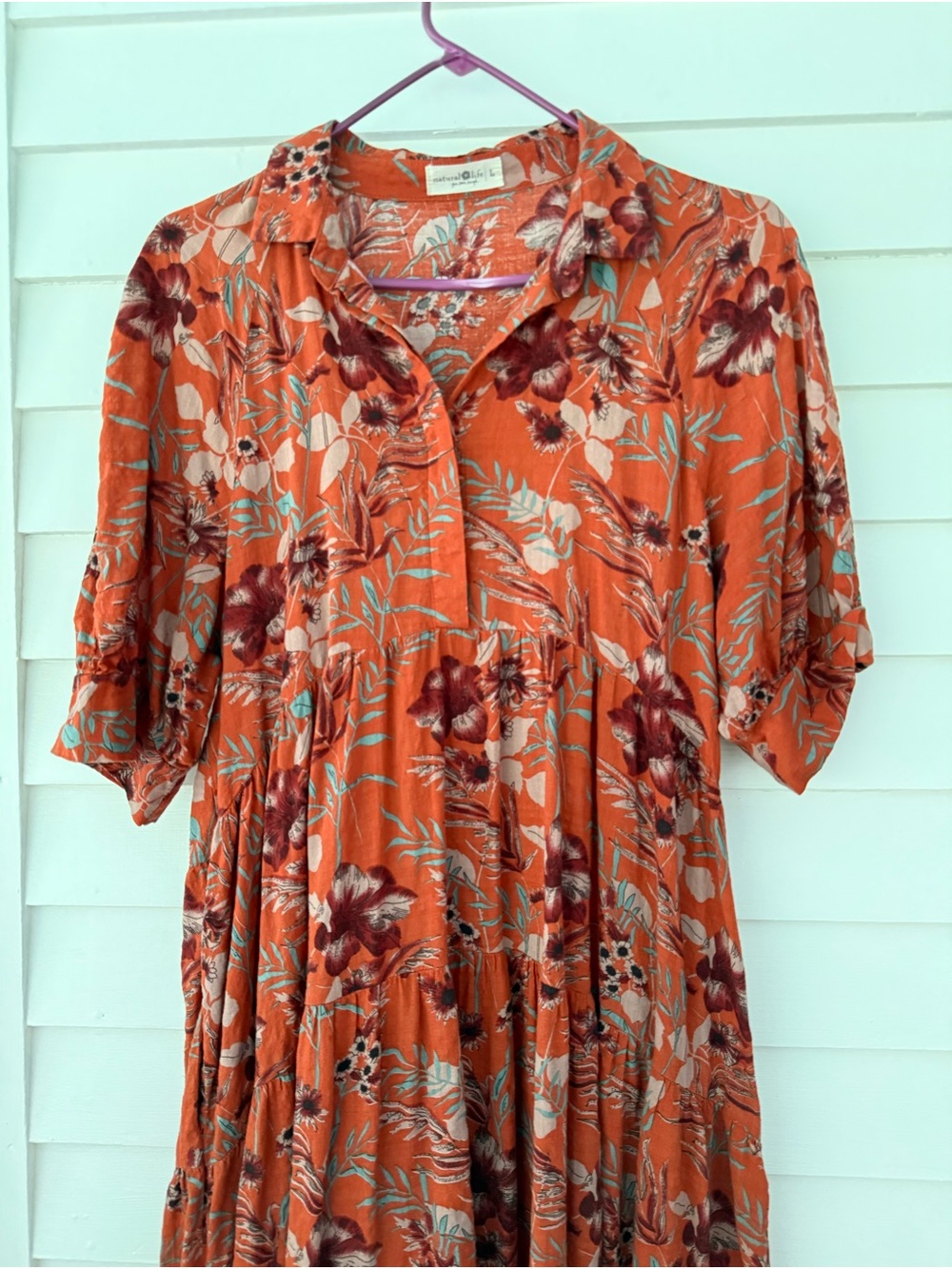 Natural Life | Floral Tiered Maxi Dress Size L - Picture 2 of 9